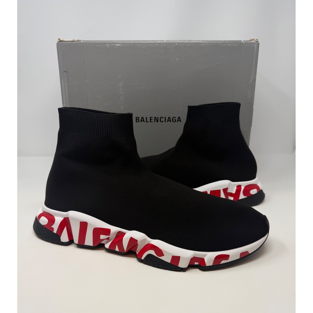 Balenciaga Speed Trainer Graffiti Black/Red Size 13 US 46 EU